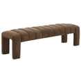 thumbnail image 4 of SAFAVIEH Couture Bellisima Solid Tufted Boucle Modern Bench, Dark Brown, 4 of 6