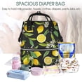 thumbnail image 5 of Zufioo Lemon Fruits Flowers Leaves Print Large capacity mommy bag, diaper bag, waterproof parent-child backpack, multi-pocket design backpack suitable for travel and shopping, 5 of 6