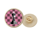 thumbnail image 1 of Ajedrez real Broche de oro metálico circular, 1 of 3