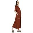 thumbnail image 2 of Inkmeso Solid Long Nightgown For Womens V-Neck Loungewear Casual Sleep Dress With Pockets, 2 of 7