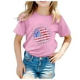 thumbnail image 5 of MKHSQHDG Girls T Shirts Size 7-8 White Kids Summer Independence Day Flag Print Short Sleeve T Shirt Comfortable Top Children's Clothing 4th of July Baby Girl Outfits 4-5 Years, 5 of 5