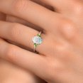 thumbnail image 4 of Gem Stone King 14K White Gold Simulated White Opal and Green Peridot Engagement Ring for Women | 1.24 Cttw | Oval Cabochon 9X7MM | Gemstone October Birthstone | Size 7, 4 of 6