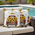 thumbnail image 4 of Farmhouse Sunflowers Outdoor Pillow Covers Pack of 2 Summer Yellow Floral Leaves Red Truck Waterproof Throw Pillow Covers Decorative Cushion Cases for Patio Garden Tent Balcony Couch 24x24 inch, 4 of 9