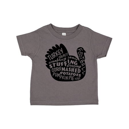 

Inktastic Turkey Stuffed with Thanksgiving Words Boys or Girls Toddler T-Shirt