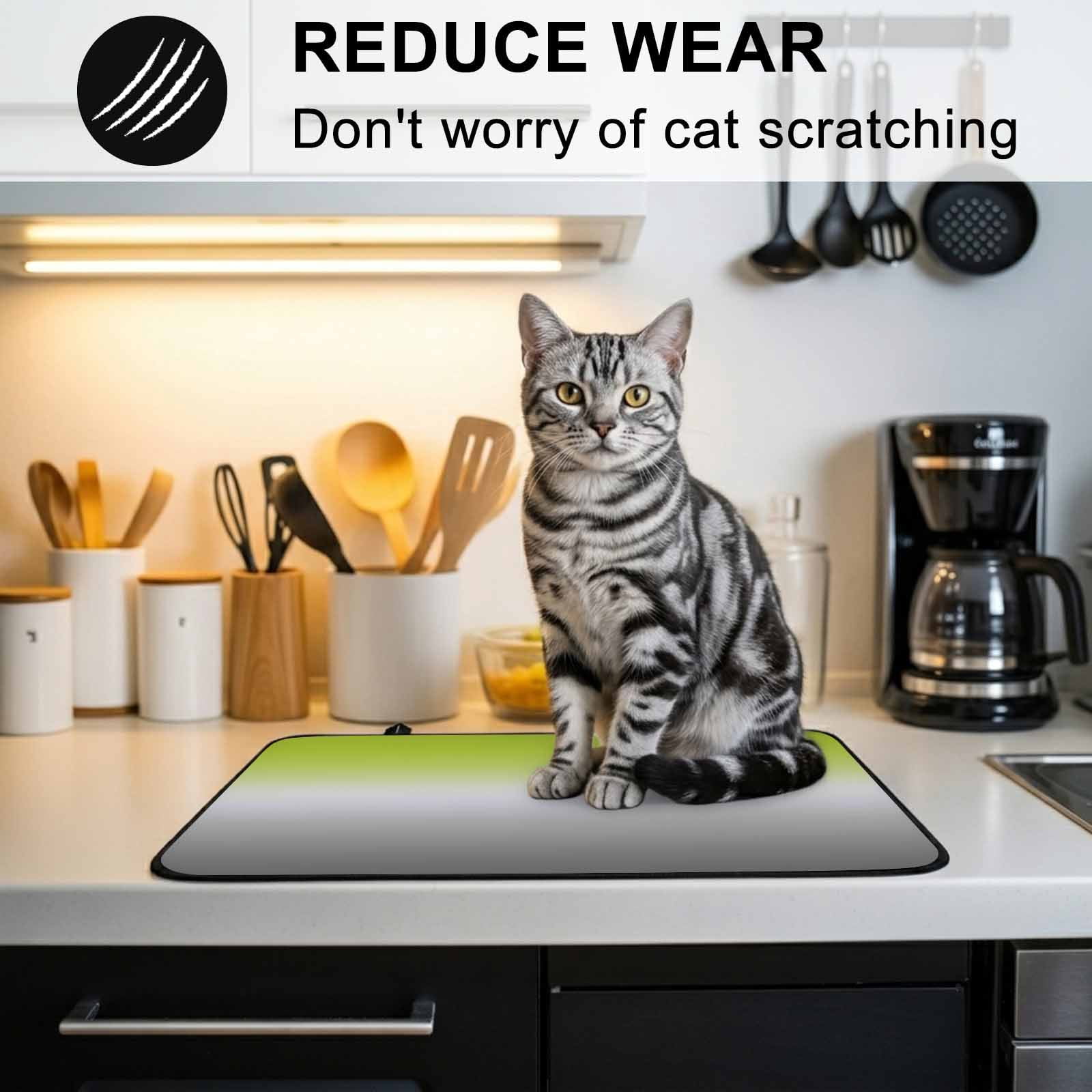 Green Gray Ombre Stove Top Cover for Electric Stove, Heat-proof & Non Slip Glass Top Stove Cover Protector, Modern Gradient Abstract Art Kitchen Flat Cooktop Rubber Mat 28.5x20.5 Inches