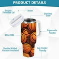 thumbnail image 2 of Basketballs 40 oz Tumbler with Handle and Straw Lid Vacuum Insulated Cup Leak-Proof for Water Iced Tea Coffee, 2 of 9