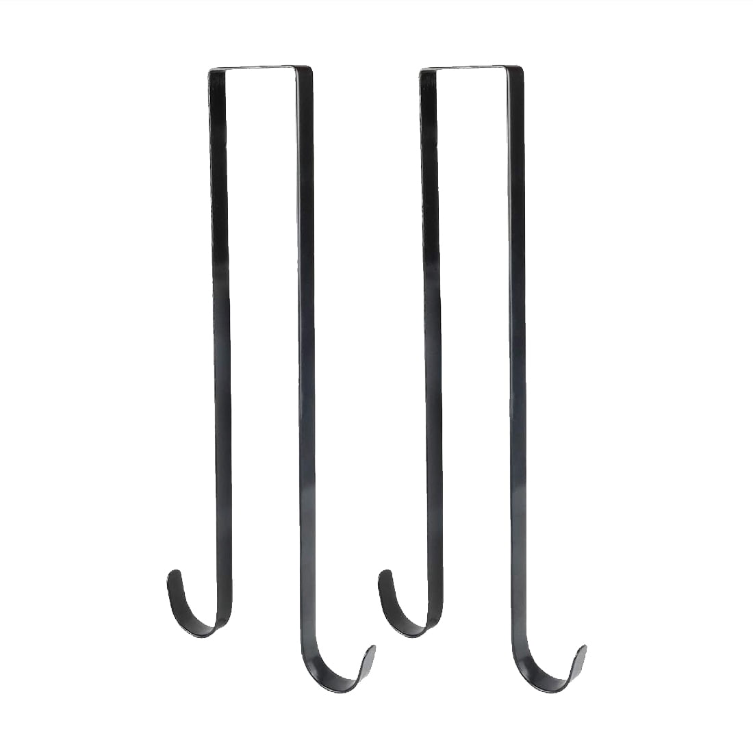 15" L Black Premium Over The Door Metal Double Sided Wreath Hanger