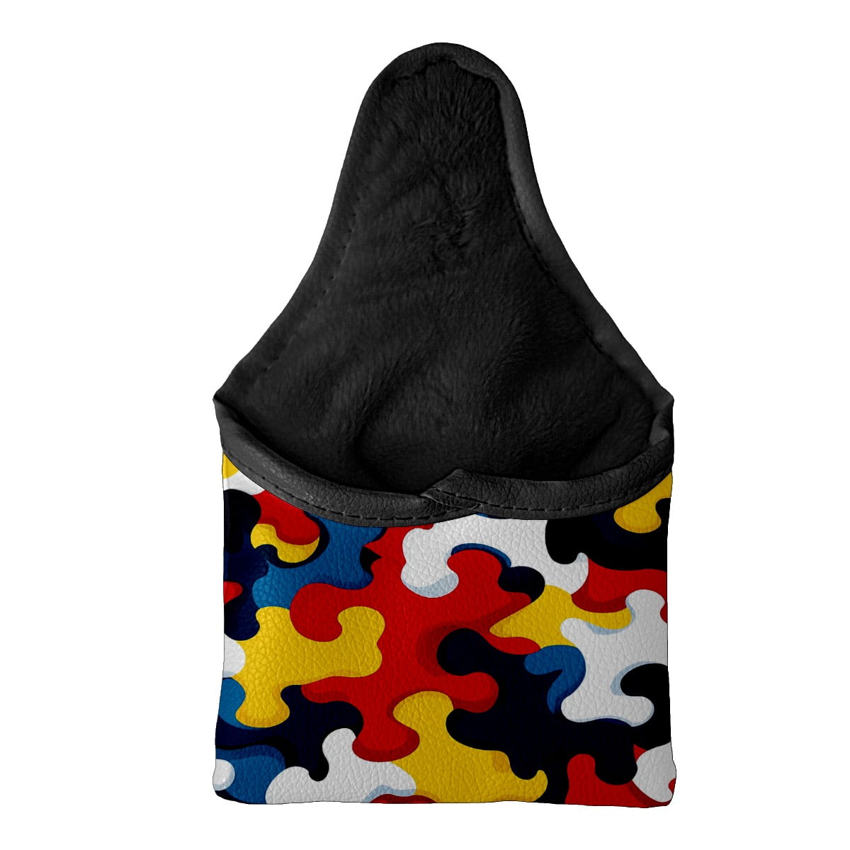 Golf Mallet Putter Cover Premium Leather Waterproof Golf Putter Head Cover with Magnetic Closure Color Puzzle