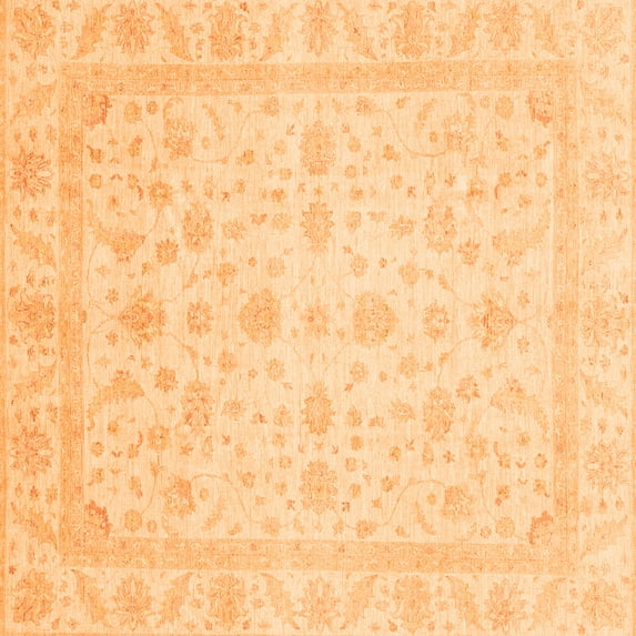 Ahgly Company Indoor Square Oriental Orange Traditional Area Rugs, 7' Square