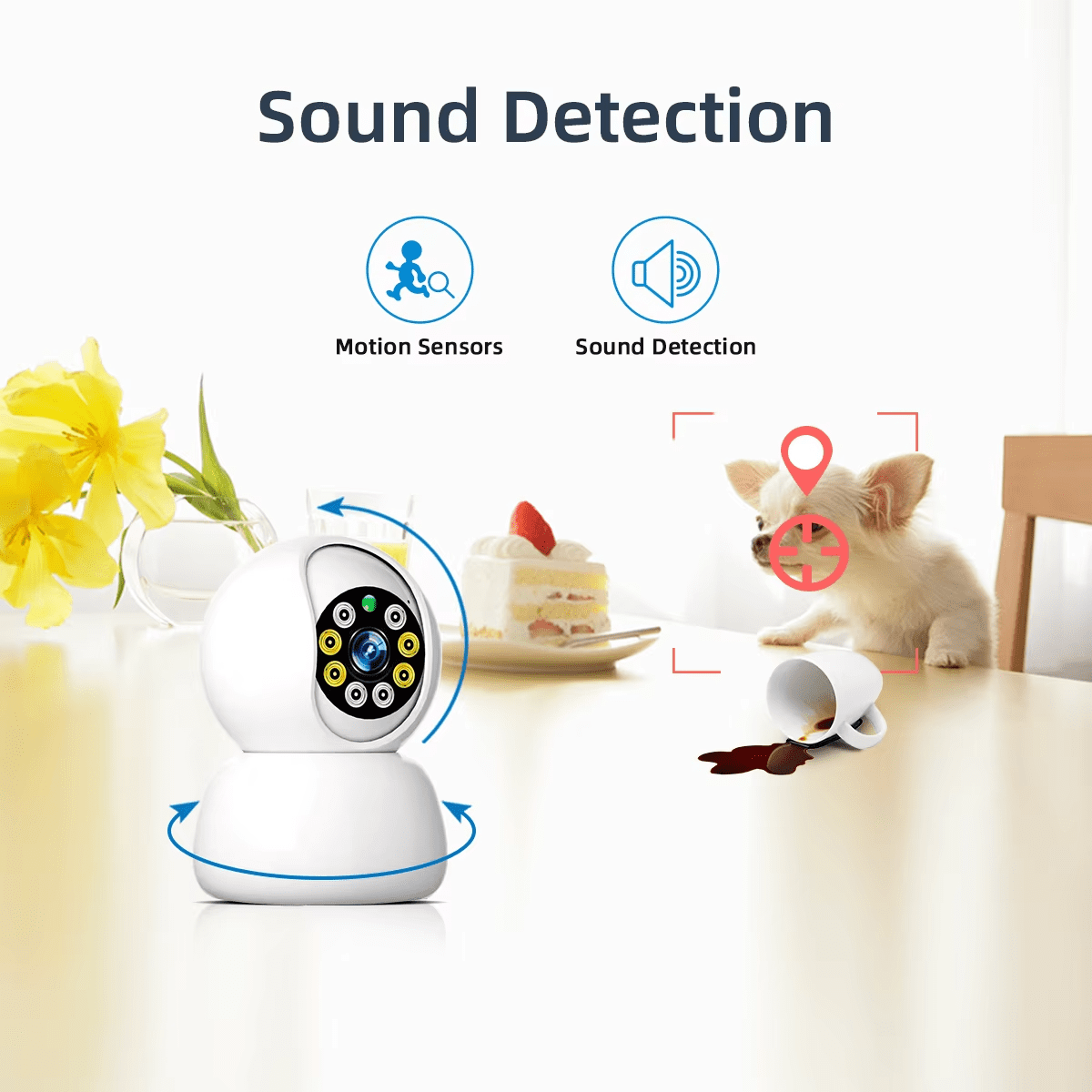360 Degree Monitoring Camera 1080P TUYA Wireless WiFi Baby Monitor 3MP Rotation Smart Home Phone Remote Night Vision Indoor IP Surveillance AI Detect Automatic Tracking Security