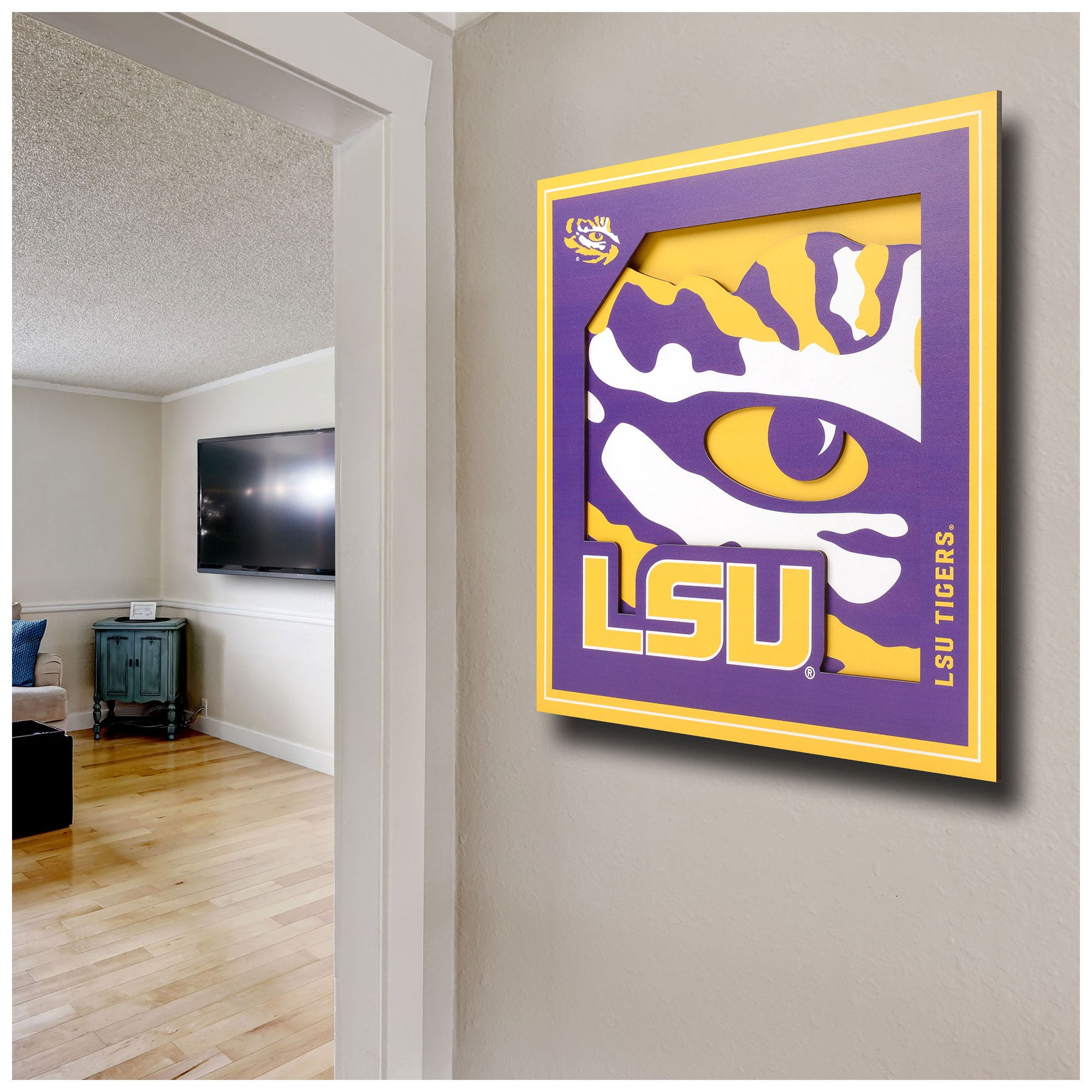 YTF NCAA LSU Tigers 3D Logo Series Wall Art 12X12