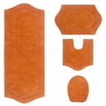 thumbnail image 2 of Home Weavers Waterford Collection 100% Cotton Non-Slip Bathroom Rug Set Machine Washable Toilet Lid Cover, U Shaped Contour, Bathroom Rug, Runner, Terracotta Color 4 Piece Bath Rug set, 2 of 8