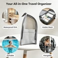 thumbnail image 5 of Freestanding Toiletry Bag,Portable Foldable Hanging Travel Organizer with Zipper and Loop,Mesh Large Capacity Cosmetic Waterproof Bag for Bathroom,Suitcase Packing, 2 PC, 5 of 9
