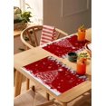 thumbnail image 4 of Placemats Set of 6, Cotton Linen Heat Table Mats Non-Slip Washable Merry Christmas Balls Red Pine Needles Snowflake Xmas Tree Placemat for Holiday Banquet Dining Kitchen Table Decor, 4 of 6