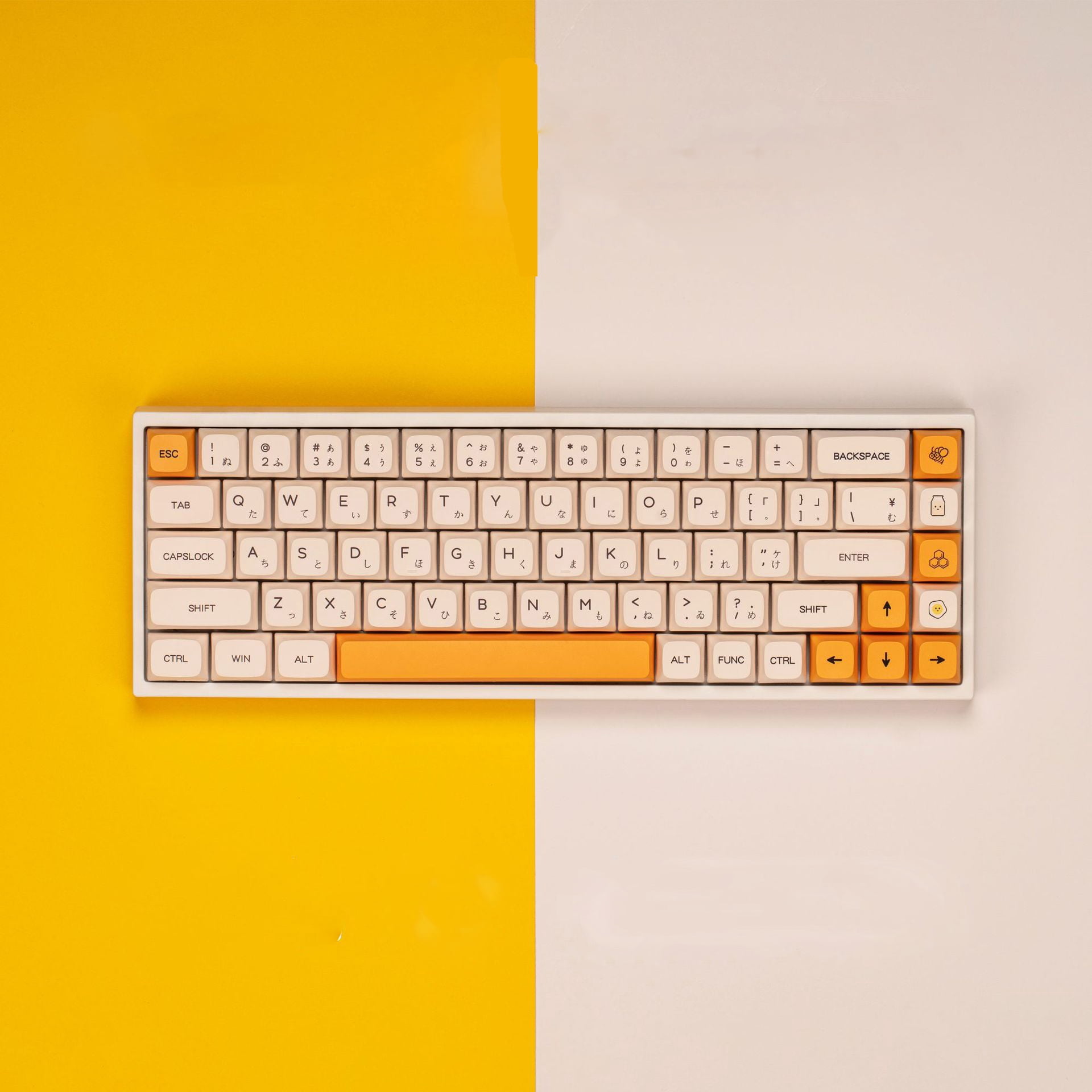 Honey Milk Theme 140 Keys Japanese Mechanical Keyboard XDA Profile DYE-Sub PBT Keycap Keyboard PBT material Keycap for Mechanical Gaming Keyboard Keycaps Set for Mechanical Gaming Keyboard