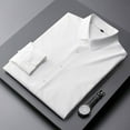 thumbnail image 2 of High-Stretch Solid Men's Long-Sleeve Shirt - Seamless Bonding Casual Dress Shirt, 2 of 8