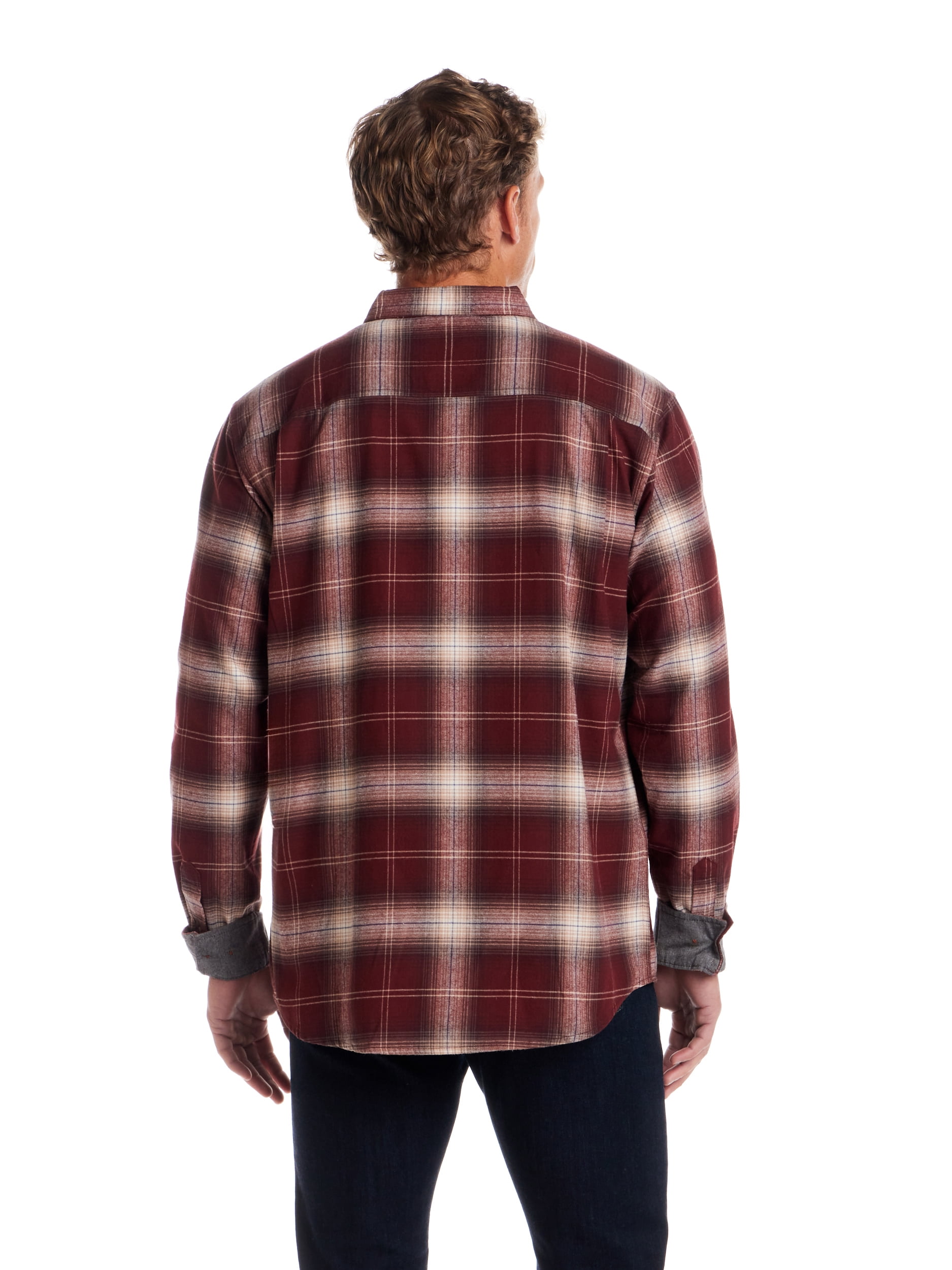 Frontier Threads Men's Long Sleeve Button Down Traditional Plaid Flannel