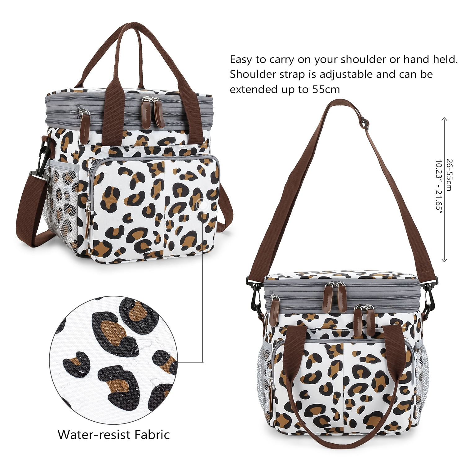 Lunch Bag for Women Men Double Deck Expandable Lunch Box,Large Lunch Bags,Leakproof Lunch Box Cooler Bag