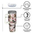 thumbnail image 4 of OBREWU Yorkie and Floral Tumbler with Handle and Lid,Yorkie and Floral 40oz Double Wall Vacuum Insulated Tumbler,Cups Gift for Women and Men, 4 of 7