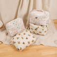 thumbnail image 4 of Bolsa de maquillaje uekeboag, acolchada, algodón, coqueta floral, 3 unidades, rosa, 4 of 6