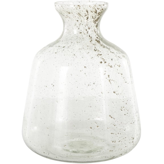 DecMode 17" Speckled Glass Vase with Brown Accents