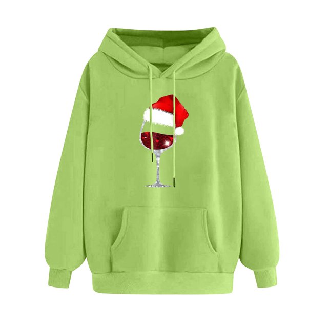 Timegard Christmas Sweatshirts for Women Print Long Sleeve Hoodies Pullover Tops Fall Winter Fashion