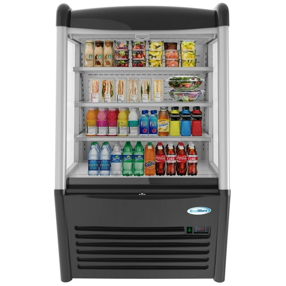 KoolMore 36 in. Open Air Merchandiser Grab and Go Refrigerator with LED Lighting and Night Curtain - 11.3 Cu. ft.