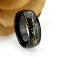 thumbnail image 2 of Men's Women's Tungsten Wedding Band Engagement Ring 8mm Imatation Meteorite Black Ring, SZ 9.5, 2 of 3