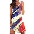 thumbnail image 2 of Summer Savings Clearance!GaThRRgYP 4Th Of July Summer Dresses for Women 2024,Womens Fashion Casual Round-Neck Vintage Sleeveless Print Dresses Blue L, 2 of 5