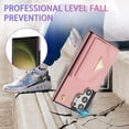 thumbnail image 6 of Phone Case for Samsung Galaxy S23 Ultra 5G Wallet Cell Cover with Credit Card Holder Stand Shoulder Crossbody Strap Long Lanyard Leather S23Ultra 23S S 23 23Ultra 6.8 inch Women Girls Pink, 6 of 11