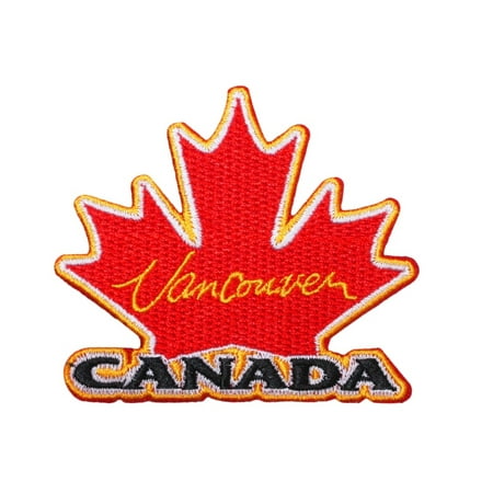 Canada Vancouver Maple Leaf Patch BC City Travel Souvenir Iron-On (Best Time To Travel To Vancouver Bc)