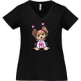 thumbnail image 3 of Inktastic Love Bug Yorkie Women's Plus Size V-Neck T-Shirt, 3 of 5