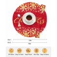 thumbnail image 6 of 13 Inch Round Placemats Set of 6, Merry Christmas Non Slip Heat Insulation PP Table Mats, Winter Snowflake Xmas Aesthetic Red Washable Place Mats for Kitchen Dining Party Table Decor, 6 of 7