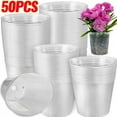 thumbnail image 2 of 10/50pcs Transparent Nursery Pots with Drainage Hole Seed Starting Pot Flower Plant Container Gardening Planting Nutrition Cups, 2 of 9