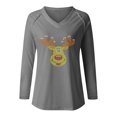 thumbnail image 4 of Blusa de manga larga con cuello en V informal para mujer a la moda, Tops de otoño Fridja bvmnju3993, 4 of 5