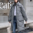 thumbnail image 4 of HTNBO Women Parka Hooded Jackets Thicken Warm Cotton-padded Puffer Coats Long Parkas Clothes Loose Outerwear, 4 of 5