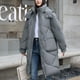 thumbnail image 4 of Parkas de manga larga para mujer, abrigo cálido con bolsillo, chaqueta larga de invierno, parkas de plumón para mujer, 4 of 5
