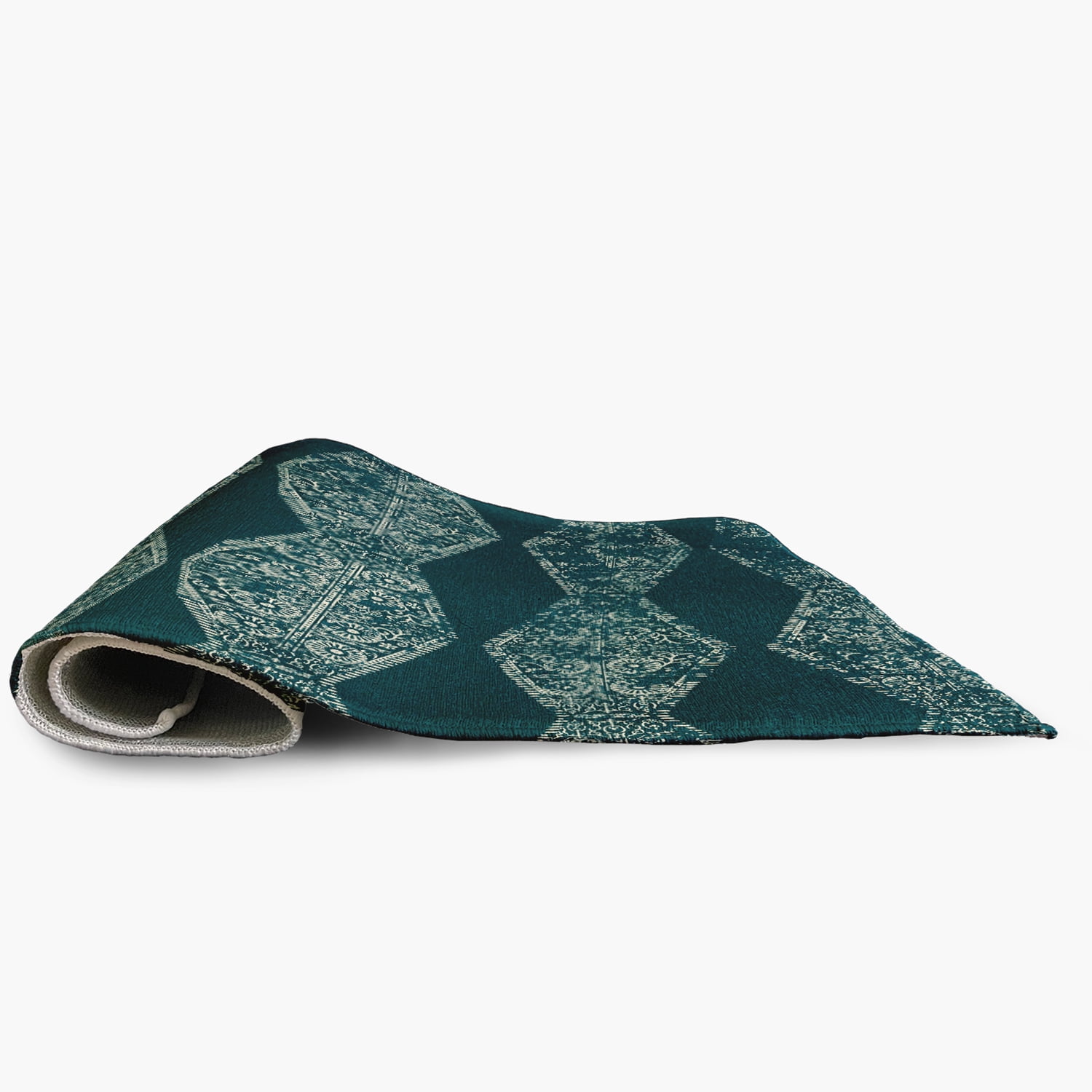 Simply Daisy 5' x 7' Teal Pyramid Stripe Chenille Indoor/Outdoor Rug