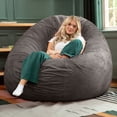 thumbnail image 3 of Jaxx 6-Foot Giant Bean Bag Chair, Convertible 2-in-1 Chair & Bed for Adults, Microsuede Charcoal, 3 of 4