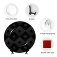thumbnail image 4 of Picia Black Poker Pattern Bone China Decorative Plate – Wall Decor with Stand and Adhesive, Elegant Ornament for Living Room, Office, or Entryway-10in, 4 of 6
