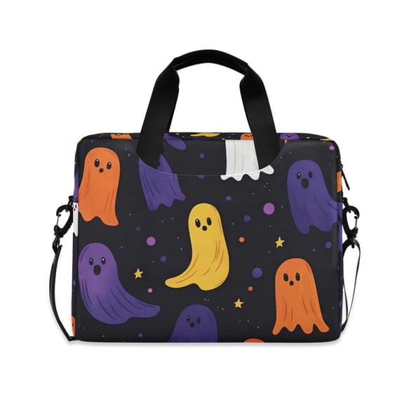 FORMRS 16" Laptop Bag Carrying Sleeve Case with Handle Travel Shoulder Briefcase, Halloween Colorful Ghosts