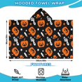 thumbnail image 2 of Musical Halloween Icons Pattern Hooded Bath Towel，60"x35" for Ages 3 To 12 Kids, Quick Dry Lightweight Soft Microfiber Hood Beach Towel Cover Up for Kids, 2 of 7
