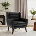 thumbnail image 6 of UIXE Faux Leather Accent Chair Comfortable Armchair Modern Upholstered Living Room Chair, Black, 6 of 7