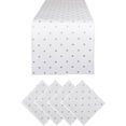 thumbnail image 1 of DII Modern Cotton Polka Dot Table Runner Set in White/Silver (Set of 5), 1 of 6