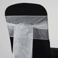 thumbnail image 6 of Efavormart 5pc x Razzle-Dazzle Glitter Pinstripe Organza Chair Sash for Wedding Event Decor Chair Bow Party Decoration  - Silver, 6 of 6