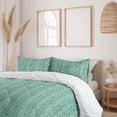 thumbnail image 2 of Ambesonne Damask Down Alternative Quilt Comforter, Flowers Motif Vintage Print, Twin, Seafoam and Ivory, 2 of 5