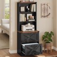 thumbnail image 6 of 2 Drawer File Cabinet with Lock, Wood Filing Cabinet fits Letter, Legal, A4 Size, Hanging File Folders, Farmhouse File Cabinets for Home Office with Adjustable Storage Shelf, Black, 6 of 7