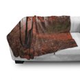 thumbnail image 3 of Fall Soft Flannel Fleece Blanket, Misty Forest with Leaves from Deciduous Seasonal Trees Warm to Cold Featured Image, Cozy Plush for Indoor and Outdoor Use, 60" x 80", Brown Orange, by Ambesonne, 3 of 6