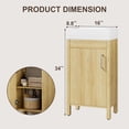 thumbnail image 4 of Estilo natural compacto para apartamentos – Mueble de baño de 16" con lavabo – Gabinete independiente de madera natural con puertas de cierre suave, 4 of 7