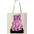 thumbnail image 1 of Smartprints Pastel Pink Hair Tote Bag - Image by Shutterstock, One Size Cotton Canvas Tote Bag, 1 of 4